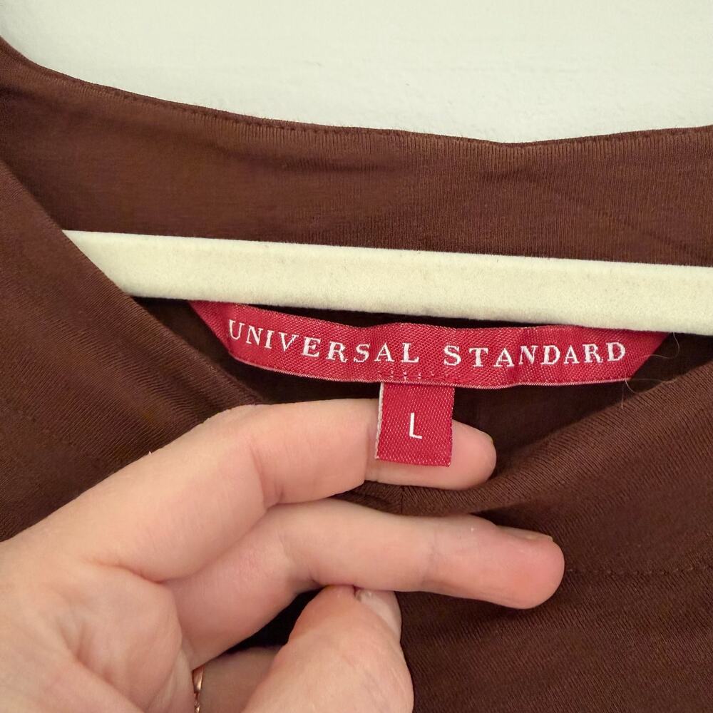 Universal Standard Bat Wing Poncho Style Top Cotton Blend Brown Size Large - Picture 6 of 9